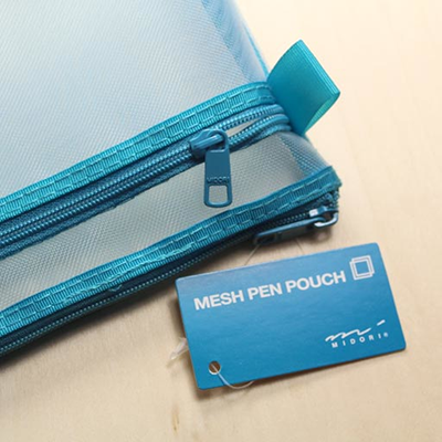 Midori CL Mesh Pen Pouch Blue A